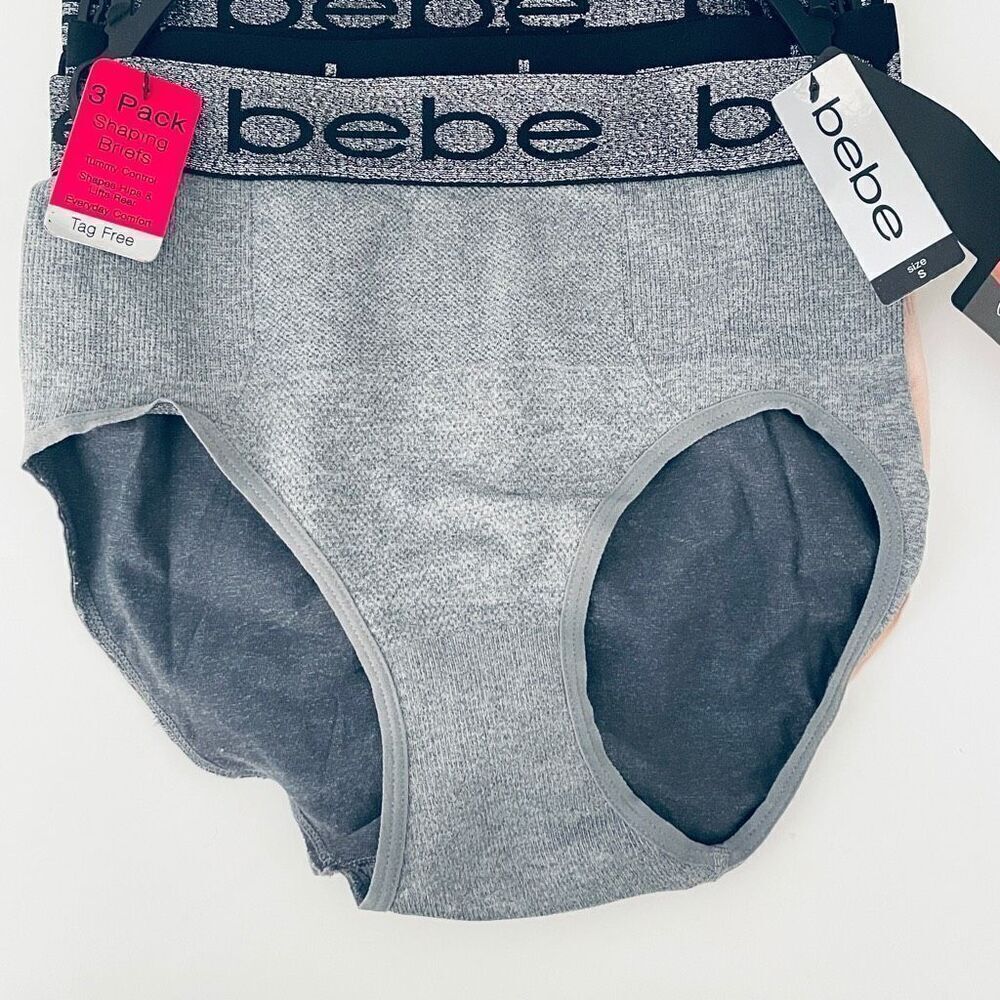 NWT Gorgeous bebe S 3 Pack Seamless Shaping Firm Control Briefs Grey, Black, Tan - Picture 4 of 12
